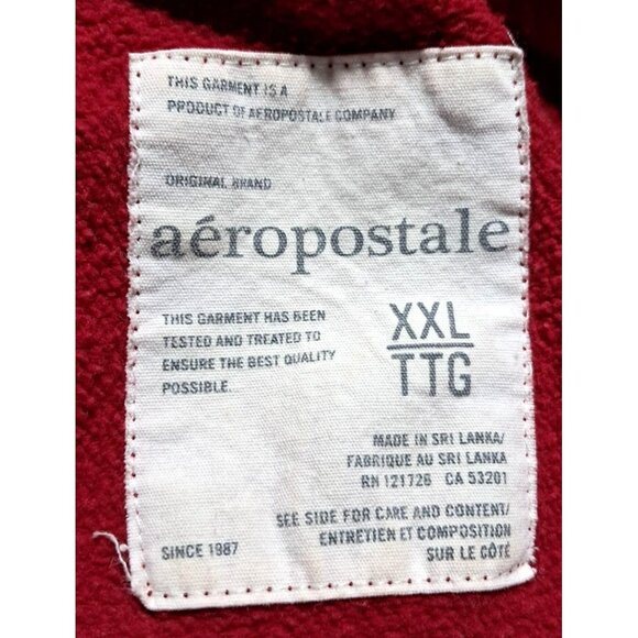 Aero Aeropostale Womens Hoodie Jacket Red Zip Up Size XXL Ragged Seam - Picture 2 of 10